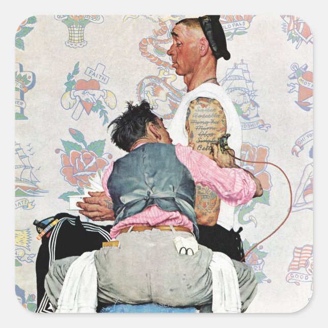Tattoo Artist Quadratischer Aufkleber (Vorderseite)