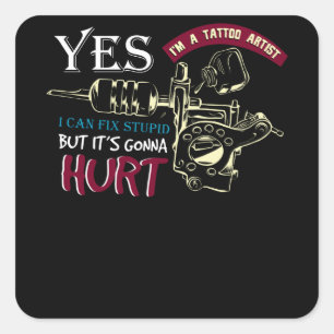 Tattoo Artist Quadratischer Aufkleber