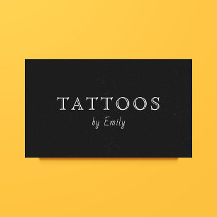 Tattoo Artist Shop Minimal Simple Black & White Visitenkarte