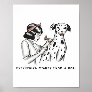 Tattoo Artist Tattoos A Dog, Zitat _1 Poster