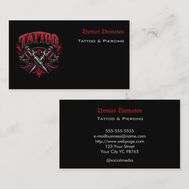 Tattoo artist  visitenkarte (Vorne/Hinten)