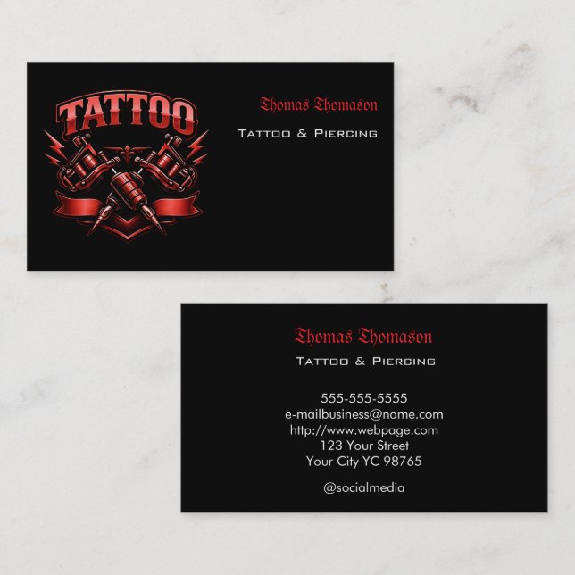 Tattoo artist  visitenkarte (Vorne/Hinten)