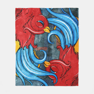 Tattoo Birds Fleecedecke