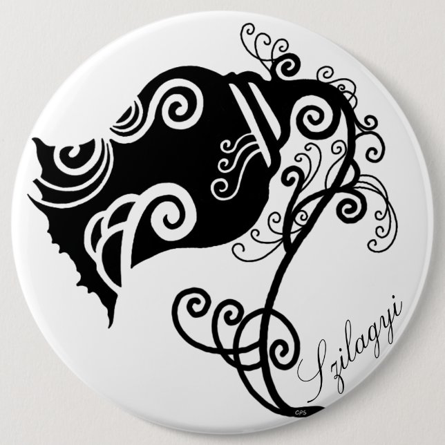 Tattoo Black Blume Button (Vorderseite)