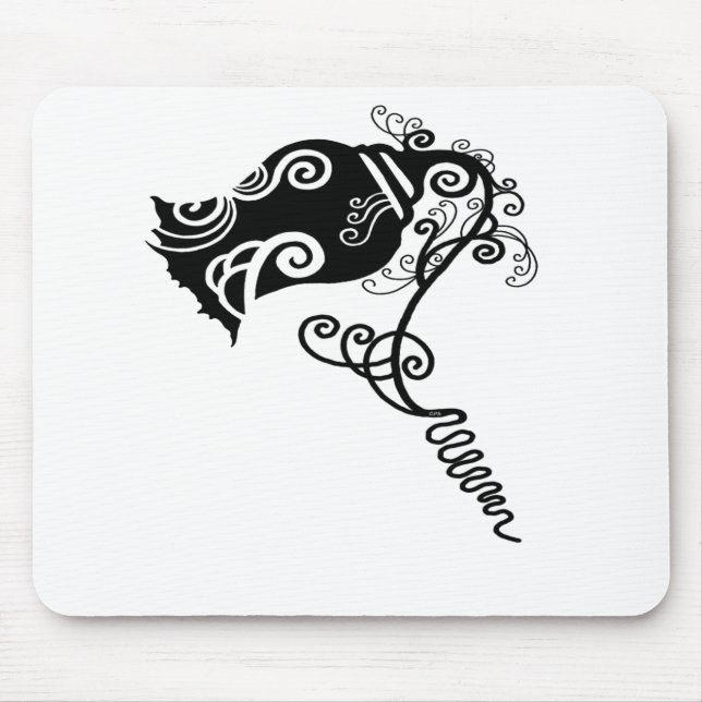 Tattoo Black Blume Mousepad (Vorne)