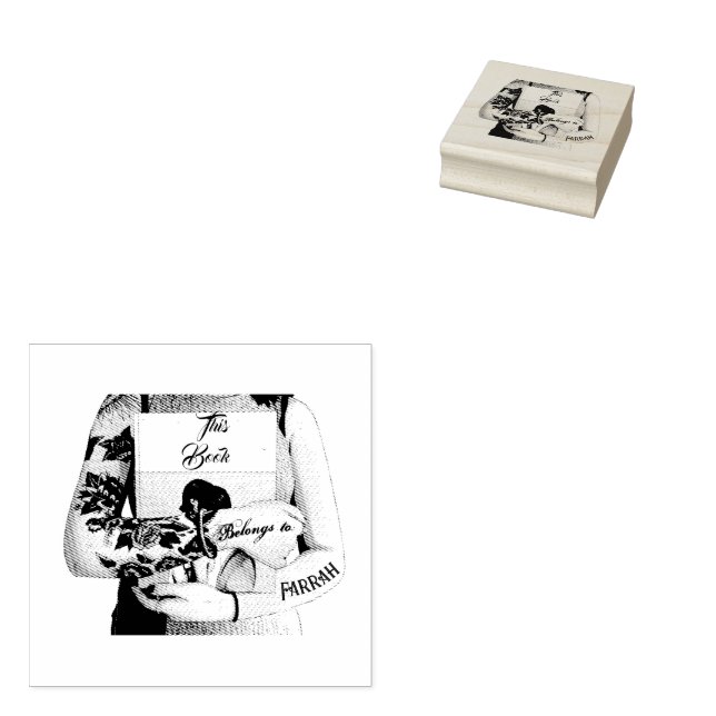 Tattoo Bookworm Book Ownership Tinte Briefmarke Gummistempel (Stempel)
