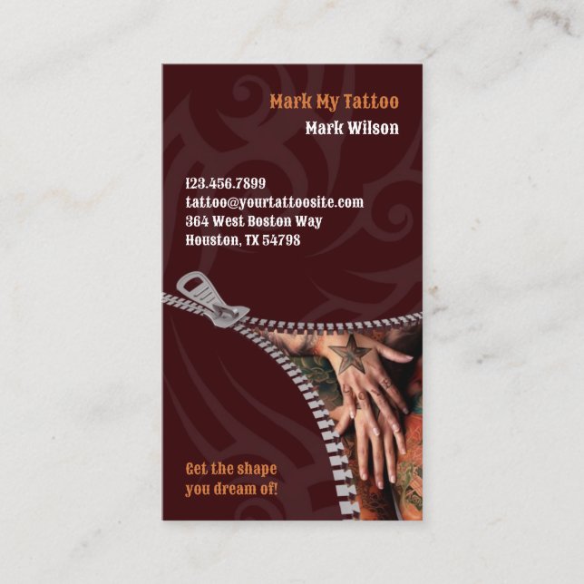 Tattoo Business Card Visitenkarte (Vorderseite)