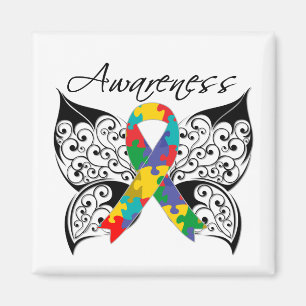 Tattoo Butterfly Awareness - Autismus Magnet