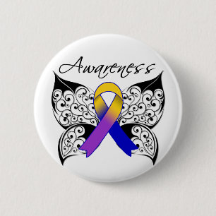 Tattoo Butterfly Awareness - Blase Cancer Button