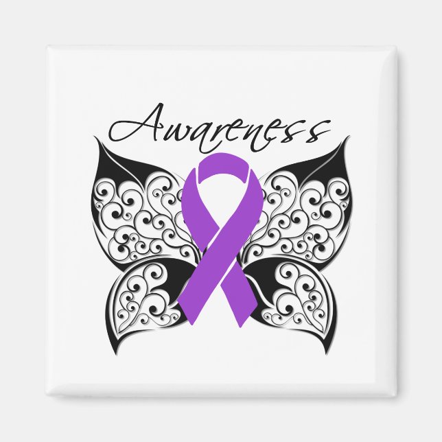 Tattoo Butterfly Awareness - Fibromyalgie Magnet (Vorne)