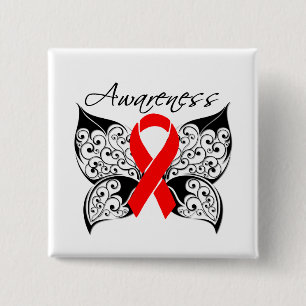 Tattoo Butterfly Awareness - Herzerkrankung Button