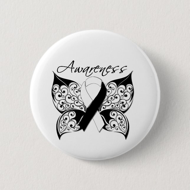 Tattoo Butterfly Awareness - Karzinoid Cancer Button (Vorderseite)