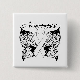 Tattoo Butterfly Awareness - Lungenkrebs Button