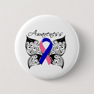 Tattoo Butterfly Awareness - Männlicher Brustkrebs Button