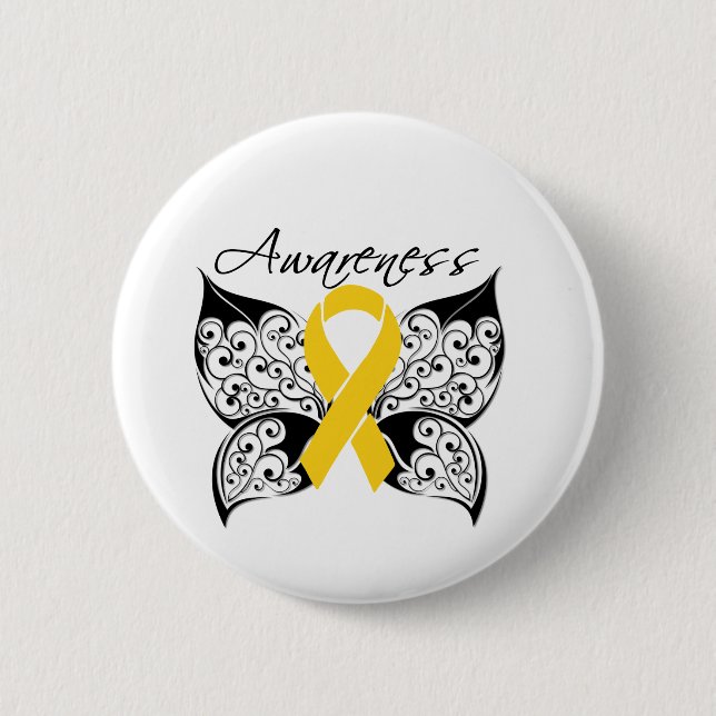 Tattoo Butterfly Awareness - Neuroblastoma Cancer Button (Vorderseite)