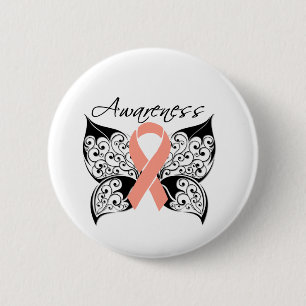 Tattoo Butterfly Awareness - Uteruskrebs Button