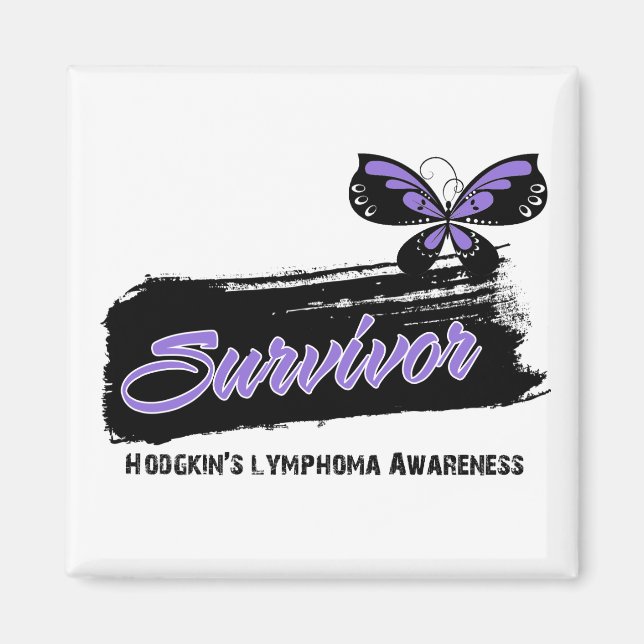 Tattoo Butterfly Hodgkins Disease Survivor Magnet (Vorne)