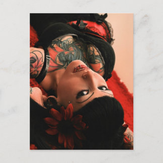 Tattoo Button Up Postkarte