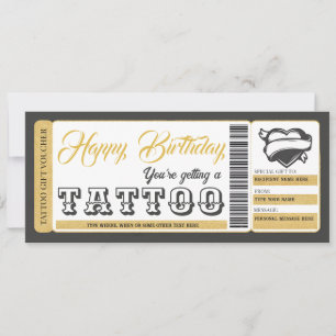 Tattoo Certificate Geburtstag Geschenkgutschein Einladung