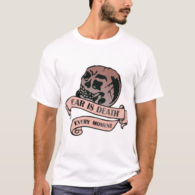 Tattoo crane Todeskopf fear is death every mome T-Shirt (Vorderseite)