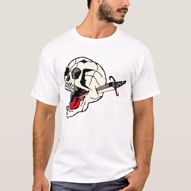 Tattoo crane transperce dolus Totenkopf old sch T-Shirt (Vorderseite)