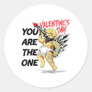 Tattoo Cupid Liebe, Freundin, Hochzeitstag Runder Aufkleber
