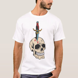 Tattoo Dague Tranperce Crane Totenkopf Old Scho T-Shirt