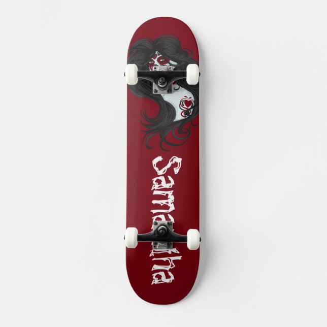 Tattoo Day of the Dead Sugar Skull Comp Skateboard (Vorderseite)