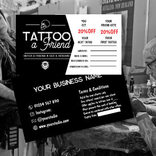 Tattoo-Empfehlungskarte Vorlage   Einen Freund tät Visitenkarte