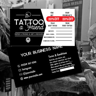 Tattoo-Empfehlungskarte Vorlage   Einen Freund tät Visitenkarte