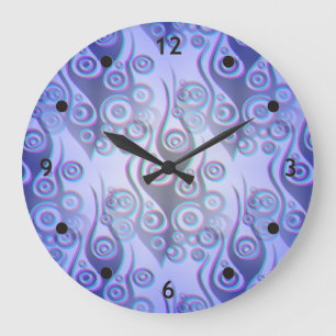 Tattoo Flammen & Kreismuster + Ihr Rücken. Große Wanduhr