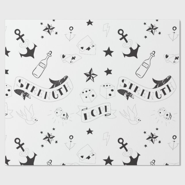 Tattoo-Flash-Hoffnungs-Aufkleber Geschenkpapier (Flach)
