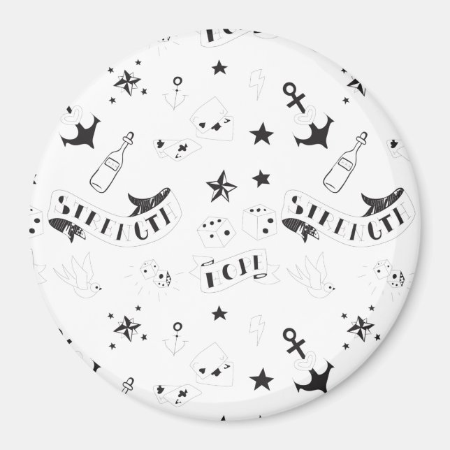 Tattoo-Flash-Hope-Aufkleber Magnet (Vorne)