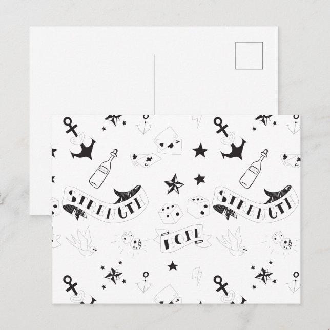 Tattoo-Flash-Hope-Aufkleber Postkarte (Vorne/Hinten)