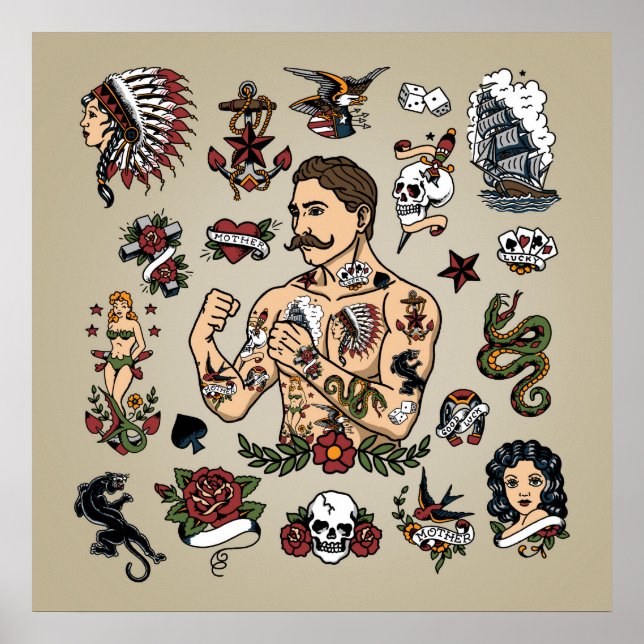 Tattoo-Flash Poster (Vorne)