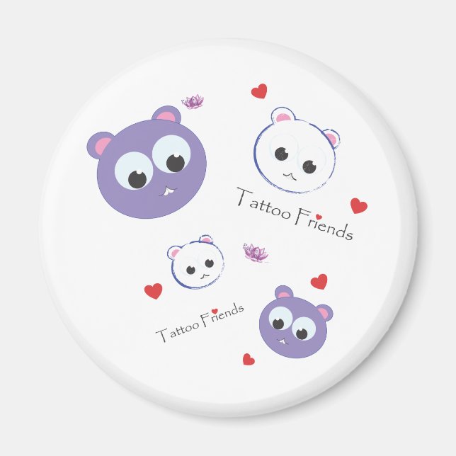 Tattoo Friends lila Magnet (Vorne)