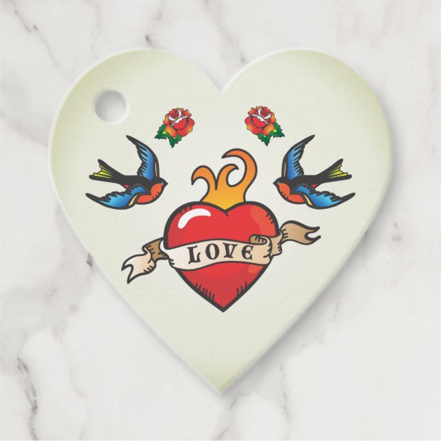 Tattoo-Gastgeschenke Hochzeiten Danke Geschenkanhänger (Vorderseite)