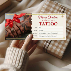 Tattoo-Geschenkgutschein Karte für Männer zu Weihn