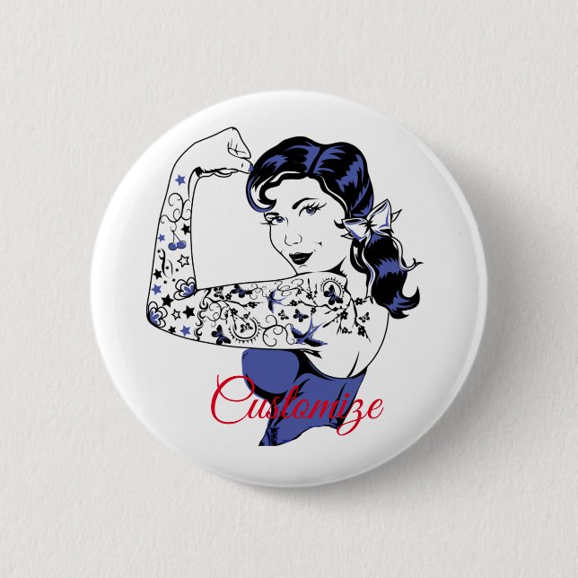 Tattoo Girl Arm Up Thunder_Cove Button (Vorderseite)