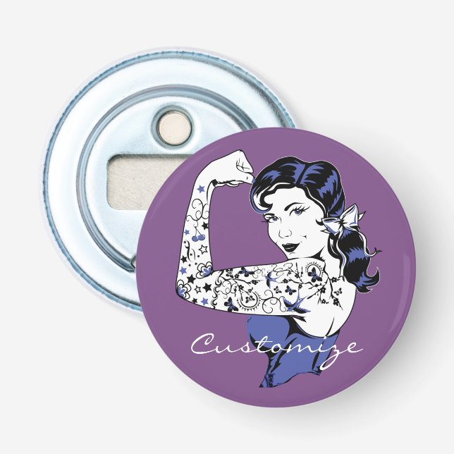 Tattoo Girl Arm Up Thunder_Cove Flaschenöffner (Vorderseite)