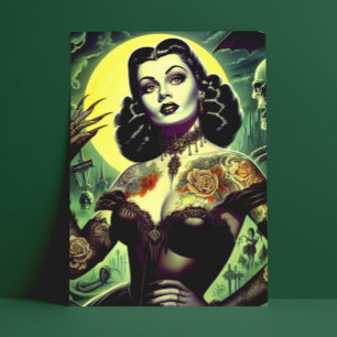 Tattoo Goth Woman Postkarte