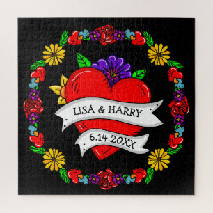 Tattoo Graffiti Art Wedding Bridge and Groom Puzzle