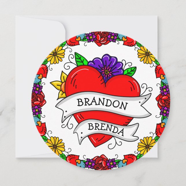 Tattoo Graffiti Art Wedding Einladung (Vorderseite)