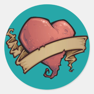 Tattoo Heart Runder Aufkleber
