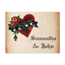 Tattoo Herz und Rose Save the Date