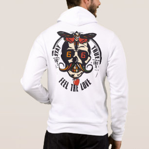 Tattoo Hipster-Totenkopf Hoodie