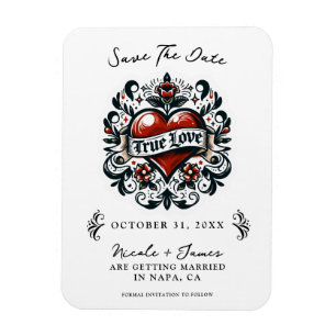 Tattoo Hochzeit wahre Liebe Herz Save the Date  Magnet