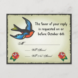 Tattoo-Hochzeits-Antwortkarte RSVP Karte