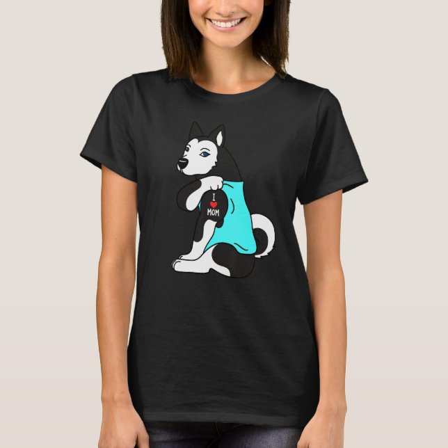 Tattoo Husky Dog T-Shirt (Vorderseite)