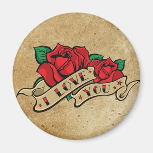 Tattoo I Liebe You Rose Magnet